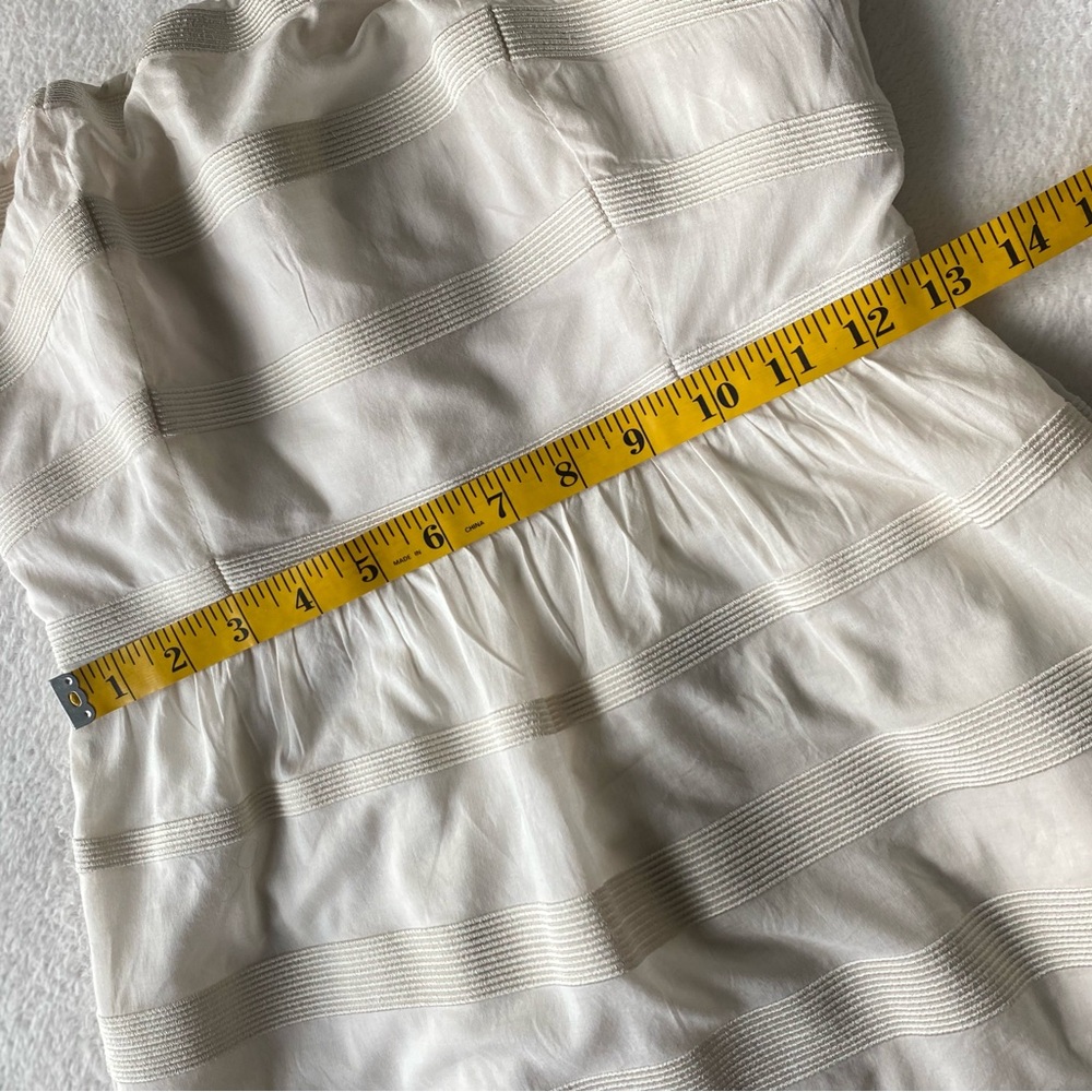 J. Crew Rugby Stripe Ginny Ivory Dress sz 0 - Picture 15 of 16